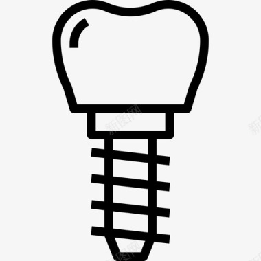 牙种植体牙11线形图标图标