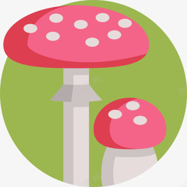 蘑菇秋季52扁平图标图标