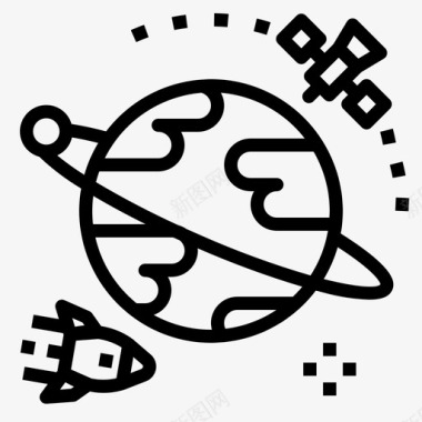 太空地球仪轨道图标图标