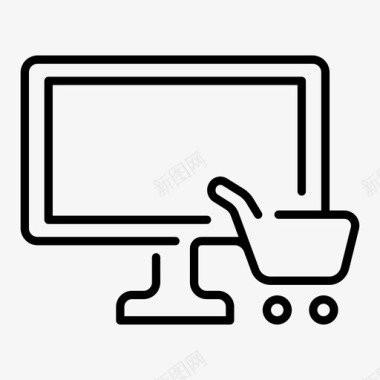 电脑网上购物采购商店图标图标