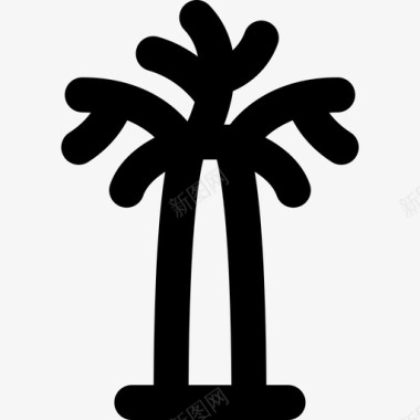 棕榈树假日7线形图标图标