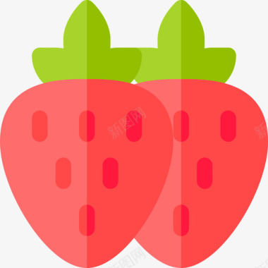 草莓水果和蔬菜16扁平图标图标