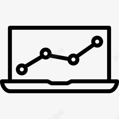 笔记本电脑搜索引擎优化网络线性图标图标