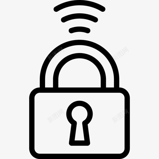 挂锁物联网43线性图标svg_新图网 https://ixintu.com 挂锁 物联网43 线性