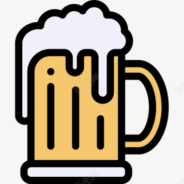 啤酒派对和庆典14线性颜色图标图标