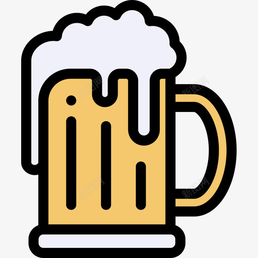 啤酒派对和庆典14线性颜色图标svg_新图网 https://ixintu.com 啤酒 派对和庆典14 线性颜色
