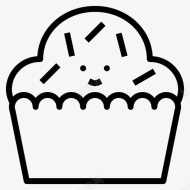 纸杯蛋糕面包店松饼图标图标