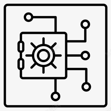 加密保险库网络安全存款图标图标