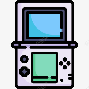 游戏机游戏49线性颜色图标图标