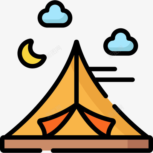 帐篷探险16线性颜色图标svg_新图网 https://ixintu.com 帐篷 探险16 线性颜色