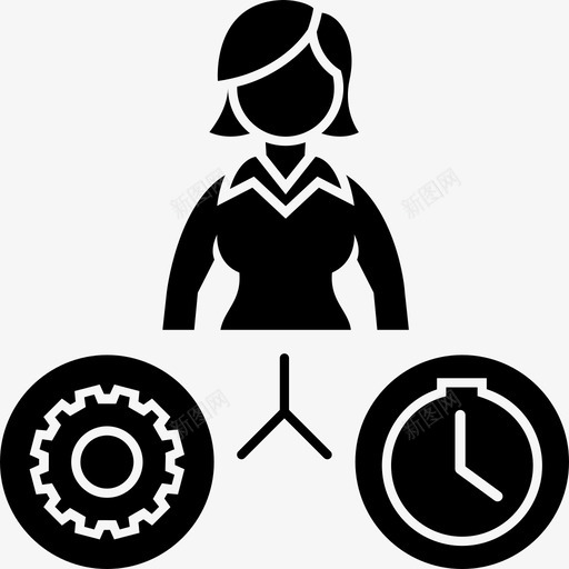 工作与时间业务装备图标svg_新图网 https://ixintu.com 业务 女性 工作 工作与时间 执行女性字形 装备
