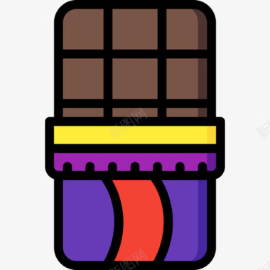 巧克力棒糖果店线性颜色图标图标