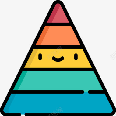金字塔动机5线性颜色图标图标