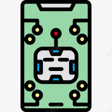 智能手机android3线性颜色图标图标