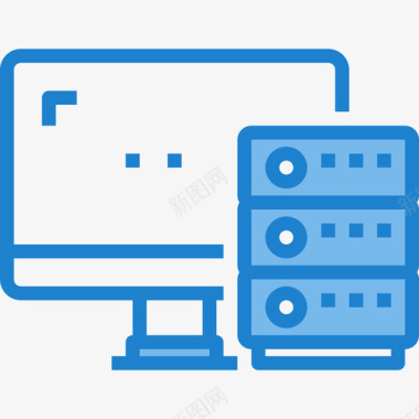 服务器网络和数据库17蓝色图标图标