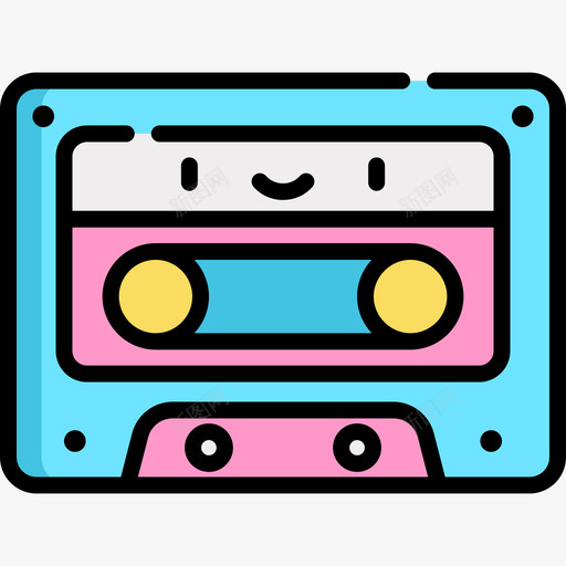 盒式磁带音乐商店7线性彩色图标svg_新图网 https://ixintu.com 盒式磁带 线性彩色 音乐商店7