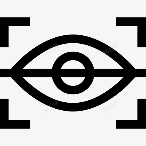 眼睛扫描未来技术11线性图标svg_新图网 https://ixintu.com 未来技术11 眼睛扫描 线性