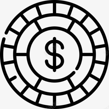 扑克筹码钱46直线型图标图标