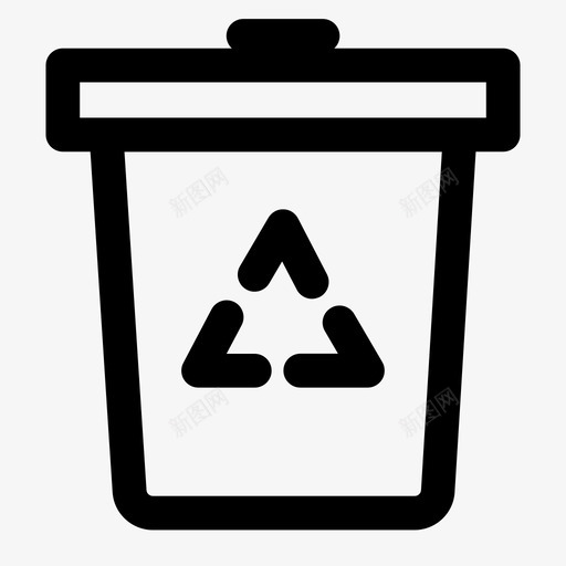 垃圾回收标志图标svg_新图网 https://ixintu.com 回收 垃圾 废物 标志 绿色能源大胆