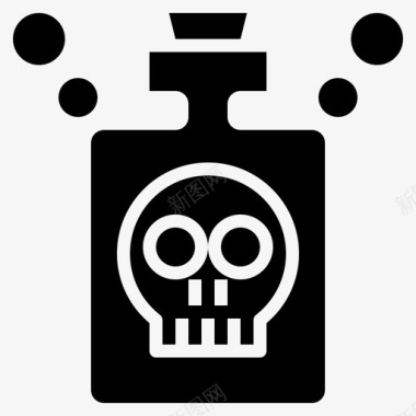 中毒瓶装头骨食物和餐馆图标图标