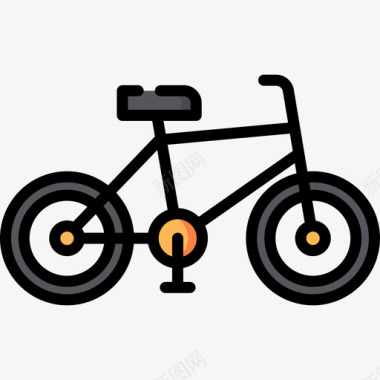自行车交通工具76线颜色图标图标