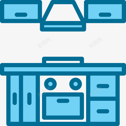 橱柜家具和家居装饰4蓝色图标svg_新图网 https://ixintu.com 家具和家居装饰4 橱柜 蓝色