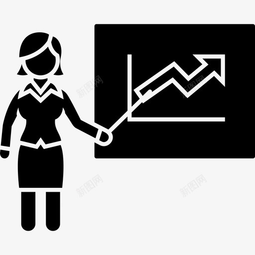教师图表向上业务图形图标svg_新图网 https://ixintu.com 业务 图形 增长 女性 成长 执行女性字形 教师图表向上