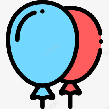 气球促销2线性颜色图标图标