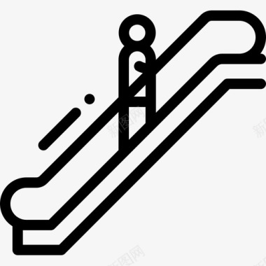 自动扶梯火车站3直线图标图标