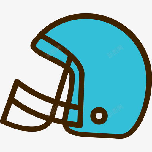 美式足球头盔线性颜色图标svg_新图网 https://ixintu.com 头盔 线性颜色 美式足球