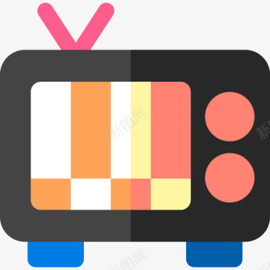 电视电视8平面图标图标