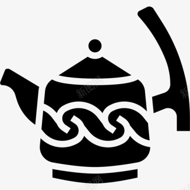茶壶中国符号4雕文图标图标