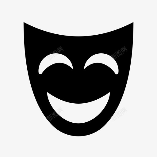 喜剧戏剧流派图标svg_新图网 https://ixintu.com 喜剧 微笑 戏剧 流派 面具 音乐符号