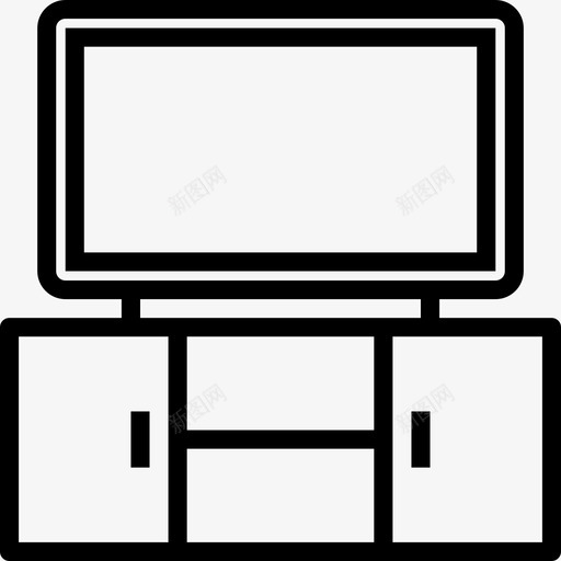 电视家具和家居13线性图标svg_新图网 https://ixintu.com 家具和家居13 电视 线性