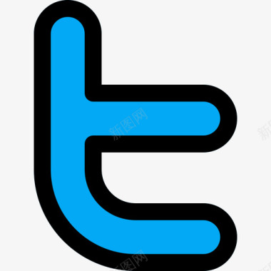 Twitter社交17线性颜色图标图标