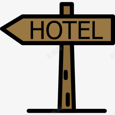 酒店旅游81线性颜色图标图标