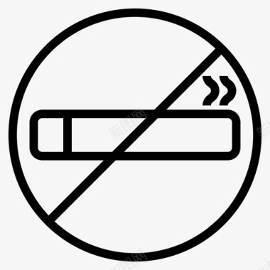 禁止吸烟酒店和旅行直系图标图标
