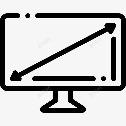 监视器电视10线性图标svg_新图网 https://ixintu.com 电视10 监视器 线性