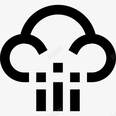 雨夹雪天气171线性图标图标