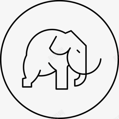 古人类穴居人大象图标图标