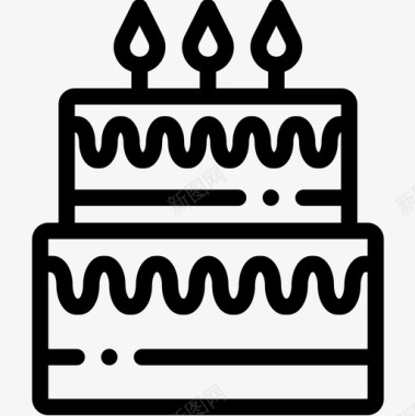 生日蛋糕派对和庆祝活动15直系图标图标
