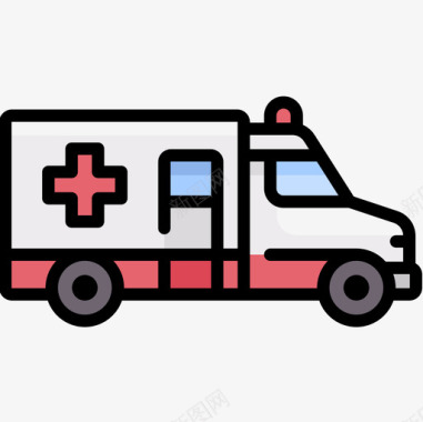 救护车急救服务25线性颜色图标图标