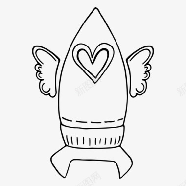 心火箭庆祝爱图标图标
