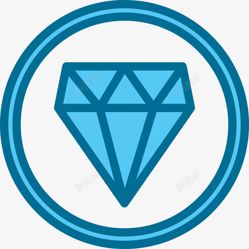钻石商务248蓝色图标svg_新图网 https://ixintu.com 商务248 蓝色 钻石