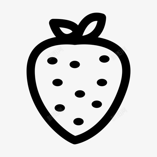草莓樱桃食物图标svg_新图网 https://ixintu.com 樱桃 水果 草莓 食物