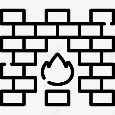 防火墙数据库服务器8线性图标图标