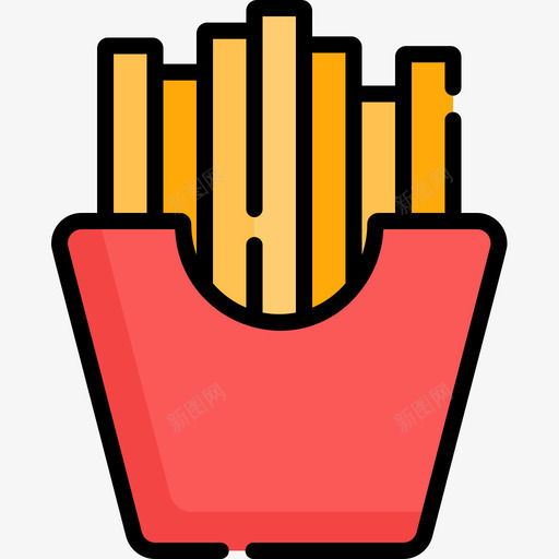 薯条食品配送3线性颜色图标svg_新图网 https://ixintu.com 线性颜色 薯条 食品配送3