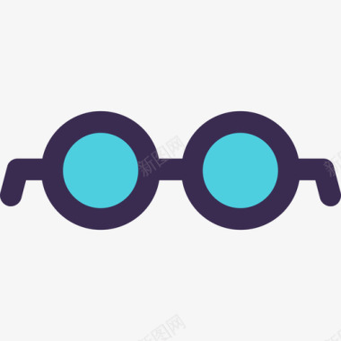 眼镜家用元素5线性蓝色图标图标