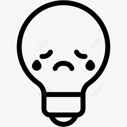 哭表情情绪图标svg_新图网 https://ixintu.com 哭 情绪 感觉 灯泡 灯泡表情线 表情