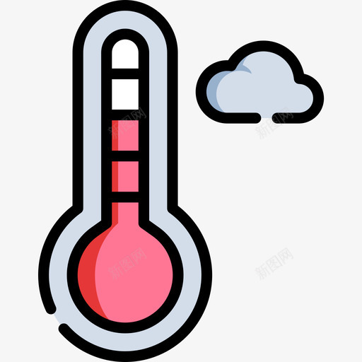 温度计天气164线性颜色图标svg_新图网 https://ixintu.com 天气164 温度计 线性颜色